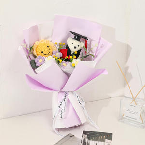 Flores Hechas a Mano al por Mayor, Ramo de Graduación Inspirador, Girasol de Hilo Tejido, Regalos para la Escuela Secundaria - Product Image 3
