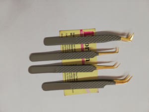 Pince à cils de maquillage pince à cils en acier inoxydable à revêtement de couleur Logo personnalisé Volume pince à cils incurvée à 45 degrés - Product Image 2