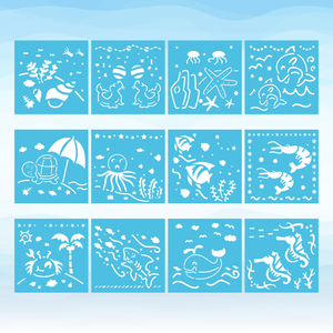 Plantillas de Dibujo de Plástico con Diseños de Vida Marina para Niños - Product Image 1