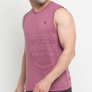 เสื้อกล้ามผู้ชายแขนกุดทำจากผ้าฝ้ายระบายอากาศบริการ OEM - Product Image 2