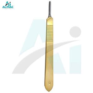 Manche de scalpel en acier ALMAC, conçu avec précision, offrant une prise en main améliorée et une utilisation sécurisée de la lame, certifié CE pour les cliniques chirurgicales - Product Image 1