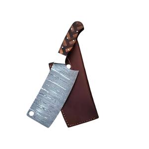 Couteau de chef en acier Damas forgé à la main de haute qualité |   Hache-viande robuste à lame pleine |   Couteau artisanal personnalisé - Product Image 1