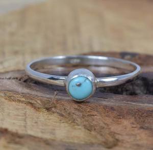 Sleeping Beauty Turquoise Ring 925 Sterling Silver Rhodium Plated Round Gemstone Handmade Luxury Jewelry Women Fashion Gift - Product Image 2