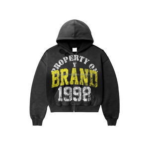 Léger hommes sweats à capuche pull surdimensionné coton polaire sweat en gros Logo personnalisé Streetwear blanc mode basiques à capuche - Product Image 2