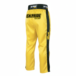 กางเกงคาราเต้คิกบ็อกซิ่งลำลองทรงตรง น้ำหนักปานกลาง ระบายอากาศ แห้งเร็ว ดีไซน์เอวกลาง ลวดลายโลโก้แบบกำหนดเอง กางเกงผู้ชายแบบซัก - Product Image 3