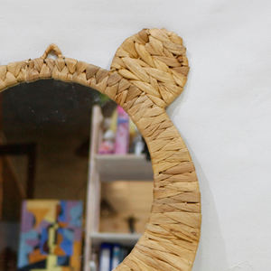 Artex Dong Thap Miroir de courtoisie vintage encadré en laiton Style antique Accent décoratif pour les intérieurs de maison élégants et de luxe - Product Image 6