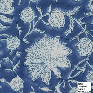 Serviettes en coton personnalisables à imprimé de blocs indiens faits à la main à fleurs bleues et blanches Broderie de pétoncles 18x18 "20x20" Serviettes toutes saisons - Product Image 4