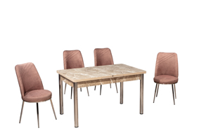 Mesa de Comedor Extensible Moderna con 6 Sillas, Cubierta de Vidrio Templado, Patas de Metal, Duradera y Ecológica para Uso en el Hogar y Hoteles - Product Image 4