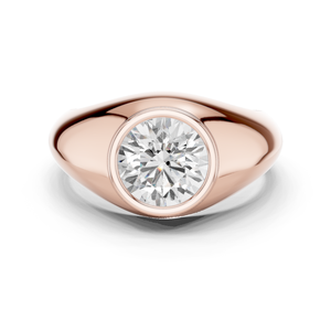 Anillo de Diamante Cultivado en Laboratorio con Corte Brillante Redondo, Chapado en Oro de 10K/14K, Joyería de Lujo para Compromiso y Boda para Mujer, Certificado IGI, Sintético - Product Image 1