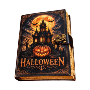 Diario Gótico de Cuero con Diseño de Calabaza, 200 Páginas, Libro de Hechizos Vintage, Cuaderno Hecho a Mano con Papel de Borde Rústico, Grimorio de Brujería - Product Image 1