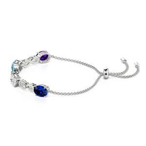 Jeulia Custom Birthstone <b>Infinity</b> <b>Bracelet</b> Five Gemstone Sterling Silver Fine Charm <b>Bracelet</b> - Product Image 2