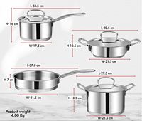 Juego de Tazones para Mezclar de Acero Inoxidable Personalizados, Utensilios de Cocina Desechables para Fiestas, Fondo de Inducción, No Tóxicos, Aptos para Lavavajillas, Apilables, Juego de 4
