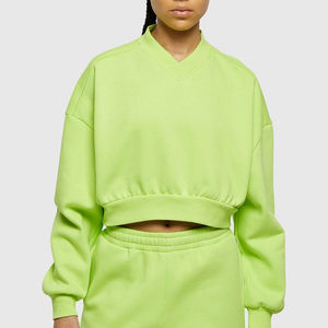 Sudadera corta con estilo exclusiva para mujer, sudadera cómoda de longitud corta con capucha para Yoga, gimnasio, logotipo frontal, temporada de invierno, servicio OEM - Product Image 1