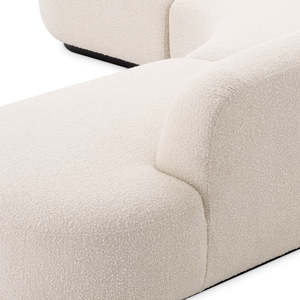 Canapé convertible sectionnel contemporain Bjrn L en cuir véritable, 3 places, couleur crème, lavable, pour salon - Product Image 5