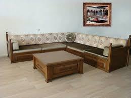 Juego de Sofás Esquineros en Forma de L Convertibles en Madera con Sofá Cama - Muebles Modernos de Lujo para Sala de Estar - Product Image 1