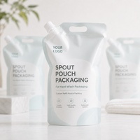 Pochettes souples à bec verseur OEM/ODM pour emballage liquide, avec logo personnalisé, poignée et base stable, en plastique vide rechargeable