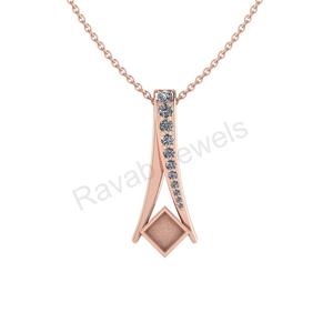 สร้อย925รูปก้างปลา31x12มม. สำหรับเป็นของขวัญสำหรับผู้หญิงทำจากเพทายที่สง่างามเหมาะสำหรับเป็นขี้เถ้า - Product Image 3