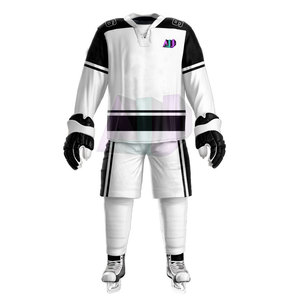 Conjuntos de Uniformes de Hockey sobre Hielo de Alto Rendimiento, Tela 100% Poliéster, Tecnología Transpirable que Absorbe la Humedad, Colores y Tallas Personalizables - Product Image 4