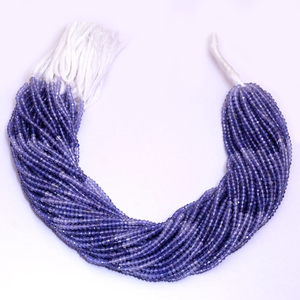 Cuentas microfacetadas Rondelle de 3mm-4mm de tanzanita natural AAA, cuentas facetadas de piedras preciosas semipreciosas de tanzanita múltiple para la fabricación de joyas - Product Image 4