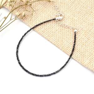 Pulsera de Diamantes Negros con Cuentas Facetadas en Oro de 18K, Brazalete Moderno para Bodas, Fiestas, Compromisos y Regalos - Product Image 6