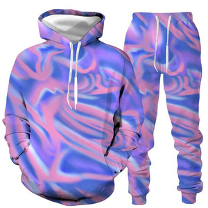 New Arrival OEM Custom Tracksuit Men Sport Wear All Over Sublimation Track Suit Hoodie - Product Image 5