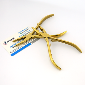 Herramientas de extensión de cabello dorado de alta calidad, alicates de microapertura y cierre de cabello, alicates de crimpadora de 2 orificios, herramientas de extensión de cabello de 5 pulgadas - Product Image 1