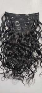 Extensiones de Cabello Humano Remy de Alta Calidad, 100% Naturales, con Cutículas Alineadas, Onduladas Indias, 6 Piezas con Clip, Cabello de Primera Calidad - Product Image 2