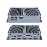 Ordinateurs embarqués industriels Celeron J3710 6 COM 8 USB Double LAN Boîtier PC pour borne libre-service