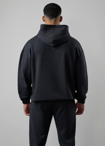 Nouvel ensemble de survêtement thermique en coton pour homme, noir, vêtements de sport, impression personnalisée, imprimé en relief, automne-hiver, uni, teinture unie, sweat-shirt et jogging décontractés, ensemble 2 pièces - Product Image 6