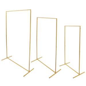 Hexagon White <b>Gold</b> Metal Wedding Arch Stand Display Artificial Flowers <b>Backdrop</b> aluminum carton for Ceremony Decorations - Product Image 4