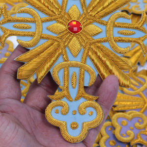 Ventes chaudes, patchs de club rotatif, logo personnalisé, faits à la main, broderie au fil de bullion, chenille, haute qualité, étiquette croisée, art - Product Image 4