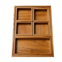 Boîte commémorative en bois moderne de luxe avec couvercle en verre, organisateur multifonctionnel pour thé, épices et accessoires