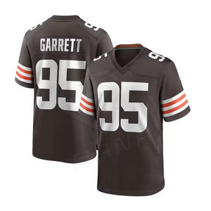 Maillot de football américain personnalisé en gros avec logo, manches courtes, 100 % polyester, séchage rapide, évacuation de l'humidité, unisexe, haute qualité - Product Image 2