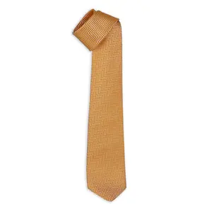 Corbatas de seda de siete pliegues italianas premium-148 cm Jacquard Milano Orange-Añade un toque de lujo a tu atuendo