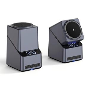 4 in 1 Magnetic <strong>Bedside</strong> Digital Alarm <strong>Clock</strong> &amp; Wireless Charger 15W Phone Fast Charging for <strong>iPhone</strong> 17 Pro Max Earbuds Watch - Product Image 2