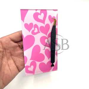 Plateau à cils en acrylique rose clair en forme de cœur, outil de beauté, plateau pour extensions de cils avec aimants, impression de logo personnalisée - Product Image 4