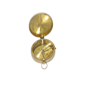 Shiny Brass Nautical <b>Compass</b> Multi-functional Smooth Etched Retro Style Vintage Pirate Coin Solid Metal Outdoor Gadgets - Product Image 1