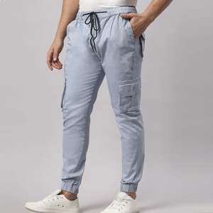 Best Selling White 6 Pocket Men's <b>Cargo</b> <b>Pants</b> Loose Fitted Branded Material Cotton Polyester Made Fresh Men <b>Cargo</b> <b>Pants</b> - Product Image 2