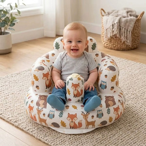 Sofá Inflable para Bebés Polar Bear, para Bebés de <span class=keywords><strong>3</strong></span> Meses en Adelante, Asiento de Piso para Comer con Bomba de Aire Integrada - Product Image 3