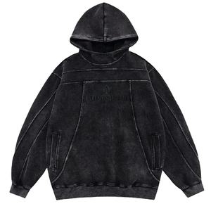 เสื้อฮู้ดสวมหัวโอเวอร์ไซส์วินเทจสำหรับผู้ชาย500Gsm ซักกรดขนแกะระบายอากาศได้ดีสำหรับอุตสาหกรรม - Product Image 1