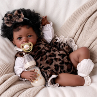 Poupées Reborn Babeside Laney de 20 pouces, bébé fille afro-américaine, bébé silencieux