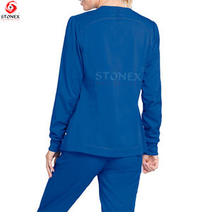 Chaqueta médica personalizada para mujer, chaqueta ajustada de calentamiento con cremallera frontal, chaquetas médicas de uniforme de hospital - Product Image 4