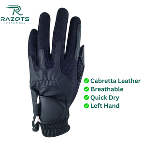 Gants de golf en cuir Cabretta personnalisés de haute qualité pour la main gauche respirants avec une adhérence élevée et une protection UV pour le sport - Product Image 2
