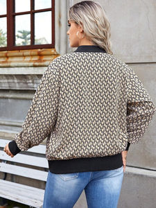 Sublimación de las mujeres Casual Stand Collar Zipper Up Floral Bomber Jacket Coat Floral Printed Outwear chaqueta - Product Image 2