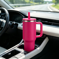 Gobelet isotherme Stanley Cup 40oz en acier inoxydable avec paille et poignée, tasse de voyage pour le bureau et la salle de sport