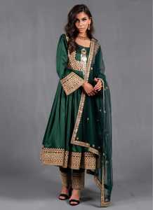 Venta caliente nuevo diseño señoras moda vestido bordado vestidos casuales de las mujeres pantalones conjuntos última llegada vestido afgano cremallera - Product Image 4