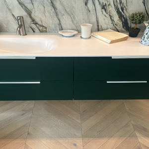<span class=keywords><strong>Mobile</strong></span> <span class=keywords><strong>Bagno</strong></span> Moderno da Parete Verde Laccato di Famoso Marchio Italiano con Piano in Corian, <span class=keywords><strong>Mobile</strong></span> <span class=keywords><strong>Bagno</strong></span> di Design - Product Image 2
