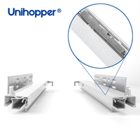 Unihopper 3 plis Pousser pour ouvrir les rails télescopiques à canal caché Glissière de tiroir dissimulée sous montage