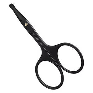 Ciseaux à poils de nez et d'oreilles en acier inoxydable durables, ciseaux à poils de nez et d'oreilles compacts pour les voyages et l'usage domestique - Product Image 1