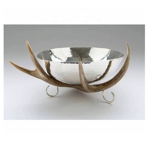 เขากวางอลูมิเนียมขนาดใหญ่งานแฮนด์เมดตกแต่งชิ้นกลางอุปกรณ์เสิร์ฟหรูหราสำหรับงานแต่งงานบ้านสำนักงานตกแต่งโต๊ะ - Product Image 5